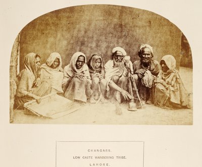 Changars, Low Caste Wandering Tribe, Lahore, from The People of India, by J. Forbes Watson, published 1868 by English Photographer